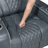 Apex Blue 3-Piece Leather Power Reclining Living Room Sets by Homelegance at Eve Furniture