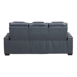 Apex Blue 3-Piece Leather Power Reclining Living Room Sets by Homelegance at Eve Furniture