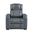 Apex Blue Leather Power Reclining Chair by Homelegance at Eve Furniture