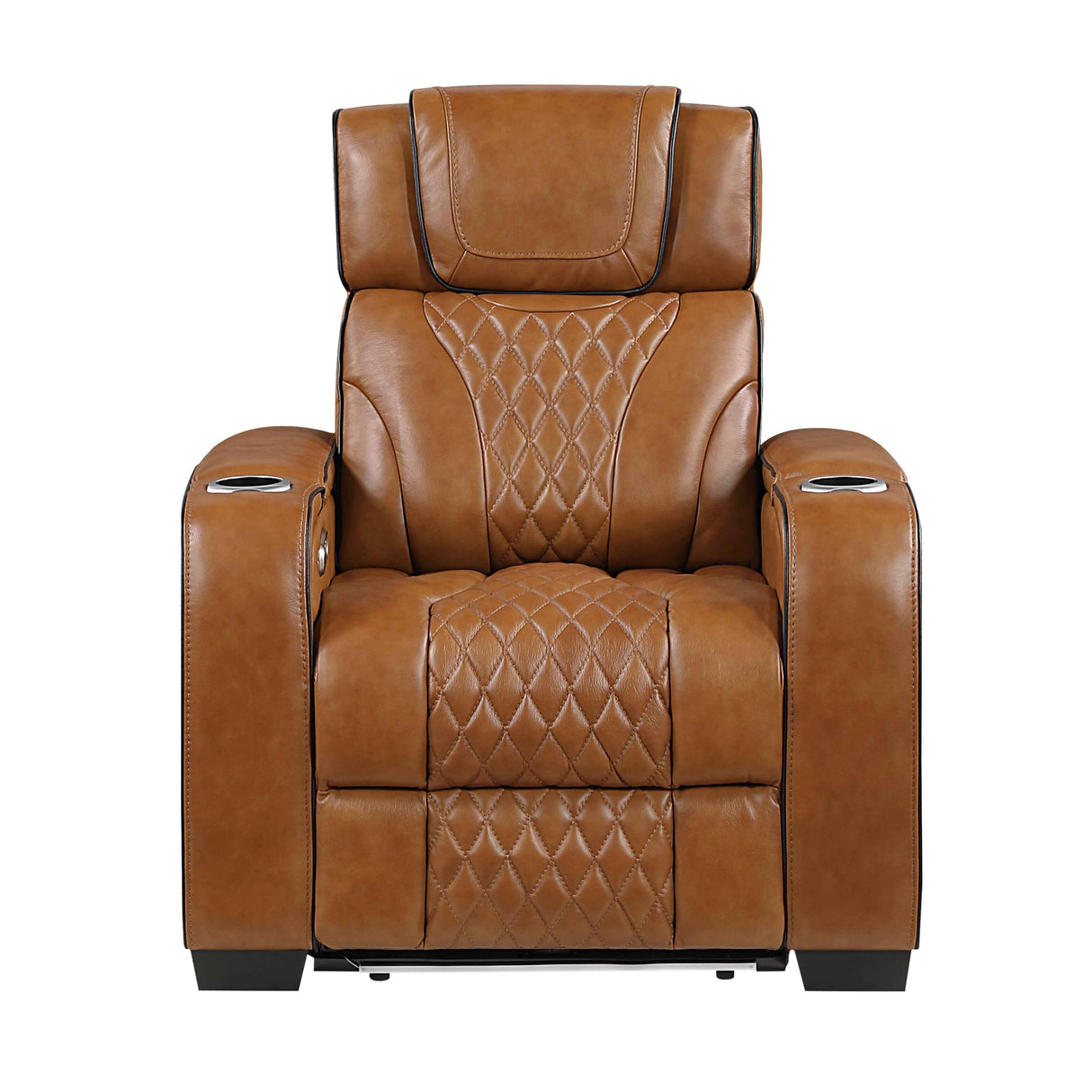 Apex Brown 3-Piece Leather Power Reclining Living Room Set by Homelegance at Eve Furniture