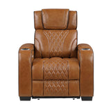 Apex Brown 3-Piece Leather Power Reclining Living Room Set by Homelegance at Eve Furniture