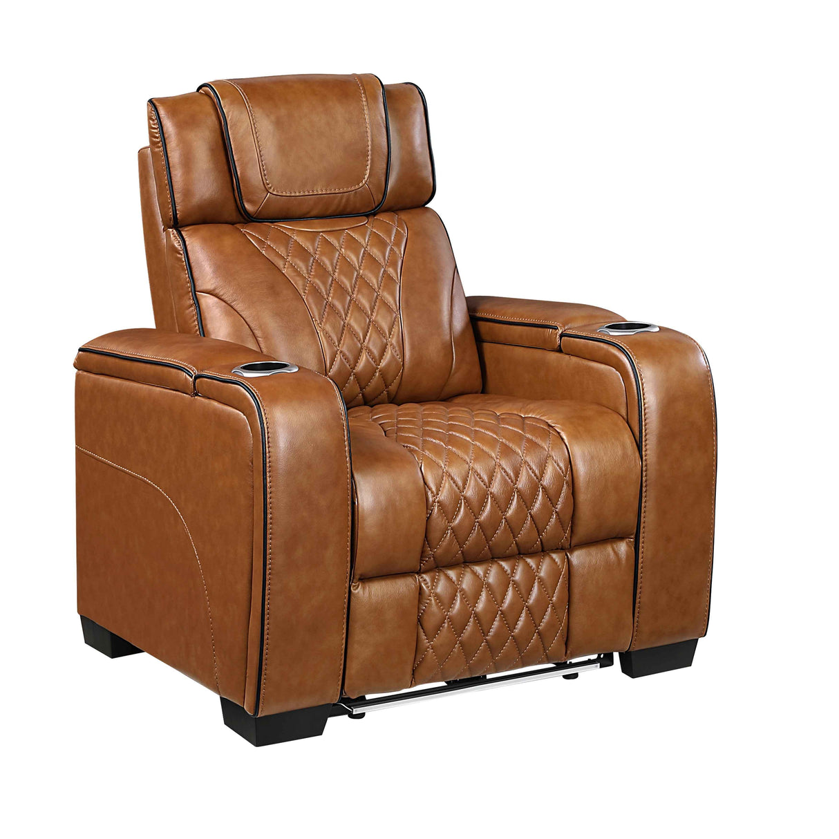 Apex Brown 3-Piece Leather Power Reclining Living Room Set by Homelegance at Eve Furniture