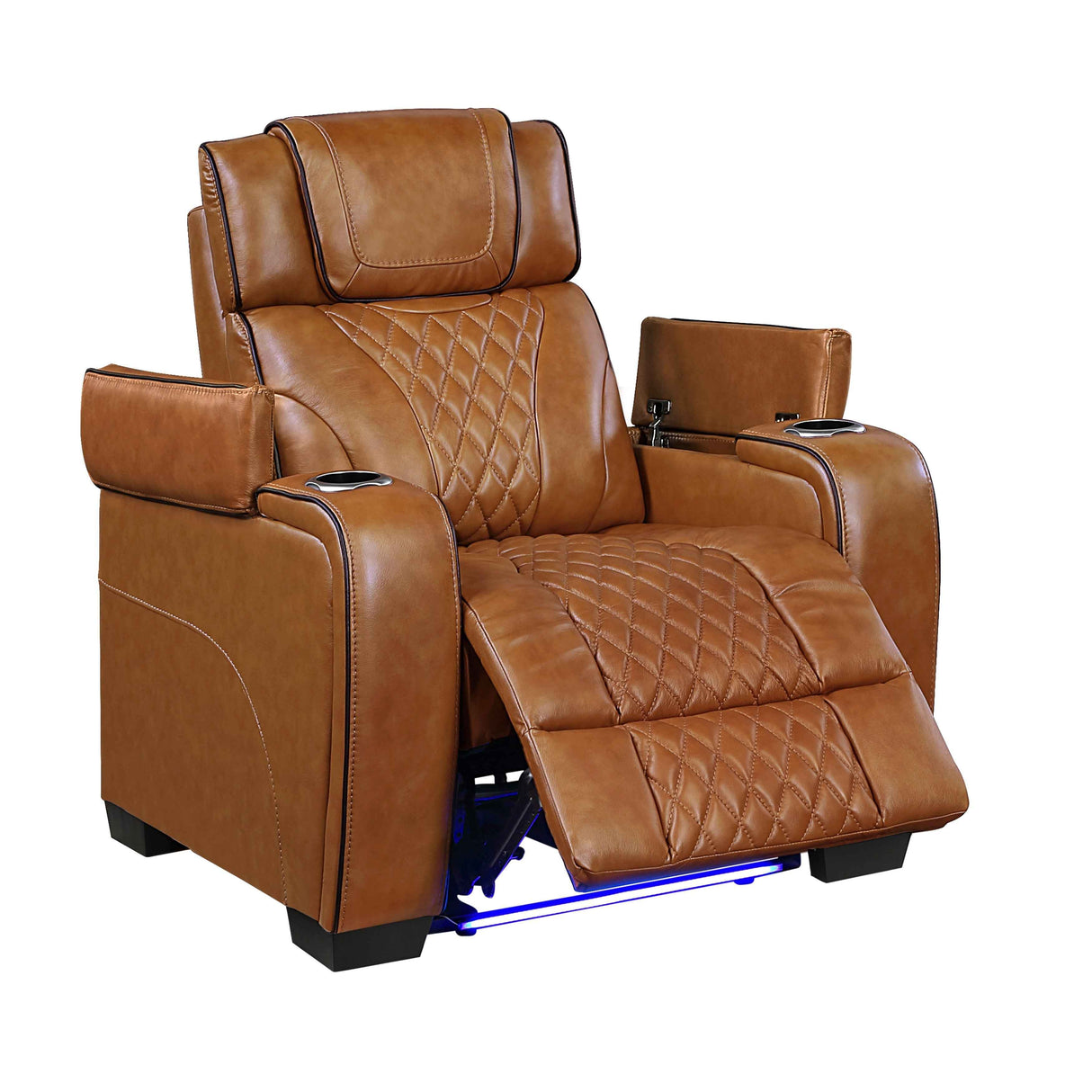 Apex Brown 3-Piece Leather Power Reclining Living Room Set by Homelegance at Eve Furniture