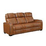 Apex Brown 3-Piece Leather Power Reclining Living Room Set by Homelegance at Eve Furniture