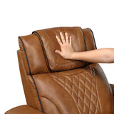 Apex Brown Leather Power Double Reclining Sofa by Homelegance at Eve Furniture