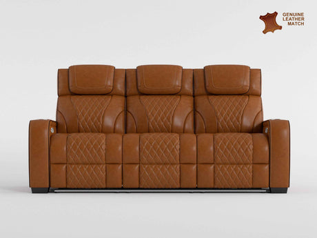 Apex Brown Leather Power Double Reclining Sofa by Homelegance at Eve Furniture