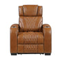 Apex Brown Leather Power Reclining Chair by Homelegance at Eve Furniture