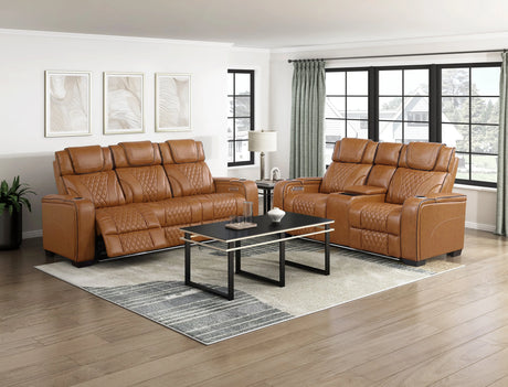 Apex Brown Power Reclining Living Room Set by Homelegance at Eve Furniture