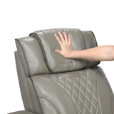 Apex Gray Leather Power Double Reclining Sofa by Homelegance at Eve Furniture