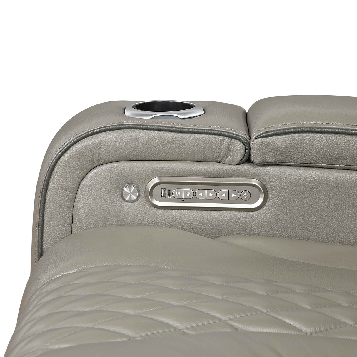 Apex Gray Leather Power Double Reclining Sofa by Homelegance at Eve Furniture