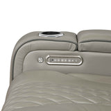 Apex Gray Leather Power Double Reclining Sofa by Homelegance at Eve Furniture