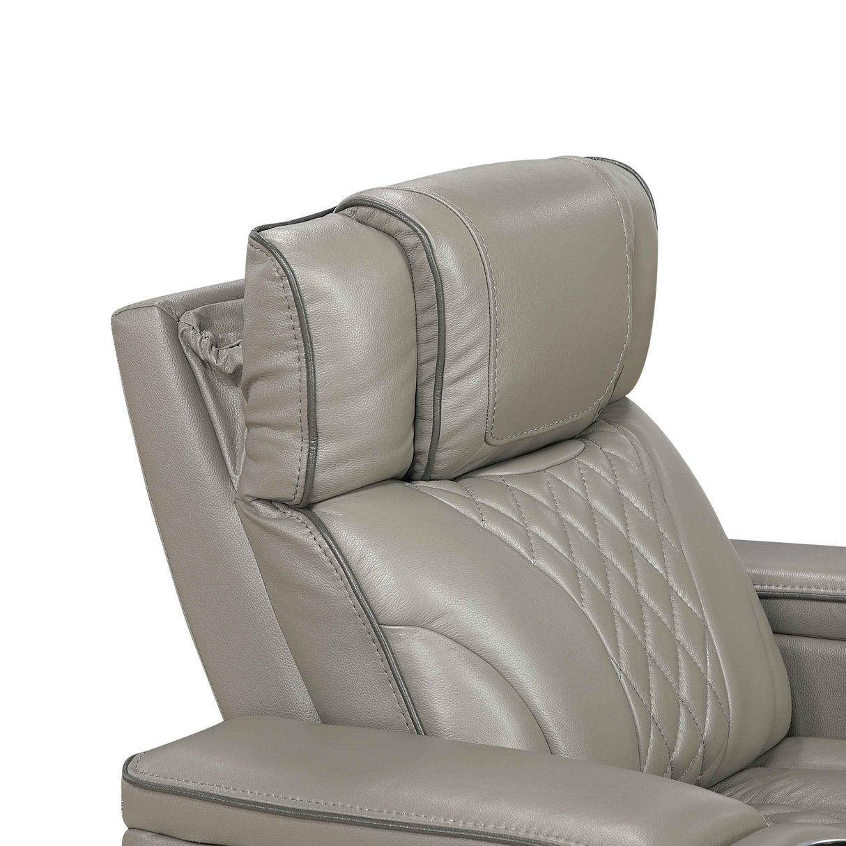 Apex Gray Leather Power Reclining Chair by Homelegance at Eve Furniture