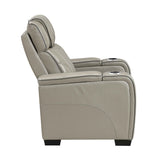 Apex Gray Leather Power Reclining Chair by Homelegance at Eve Furniture
