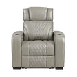 Apex Gray Leather Power Reclining Chair by Homelegance at Eve Furniture