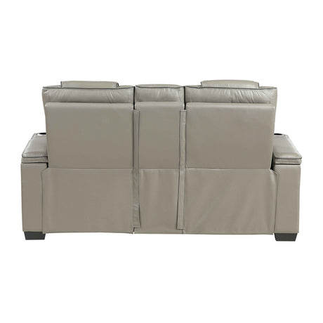 Apex Gray Leather Power Reclining Living Room Set by Homelegance at Eve Furniture