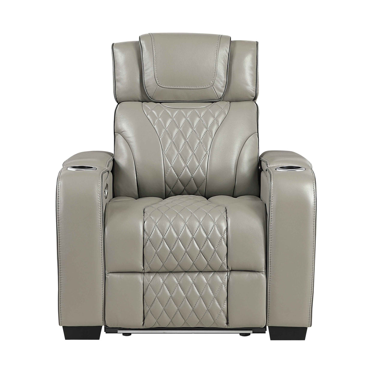 Apex Gray Leather Power Reclining Living Room Set by Homelegance at Eve Furniture