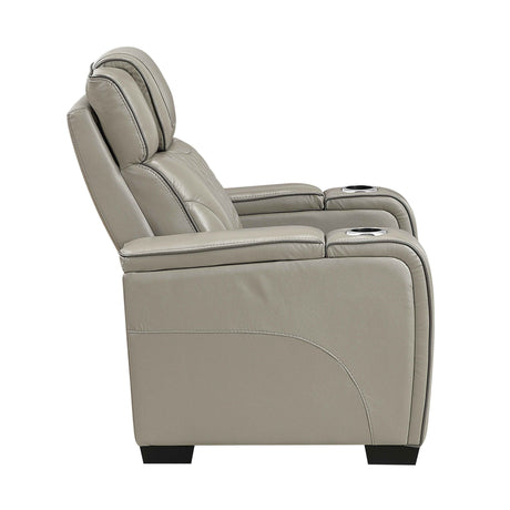 Apex Gray Leather Power Reclining Living Room Set by Homelegance at Eve Furniture