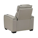 Apex Gray Leather Power Reclining Living Room Set by Homelegance at Eve Furniture