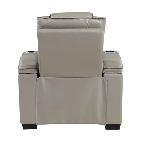Apex Gray Leather Power Reclining Living Room Set by Homelegance at Eve Furniture