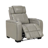 Apex Gray Leather Power Reclining Living Room Set by Homelegance at Eve Furniture
