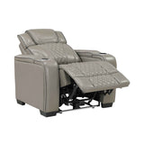 Apex Gray Leather Power Reclining Living Room Set by Homelegance at Eve Furniture