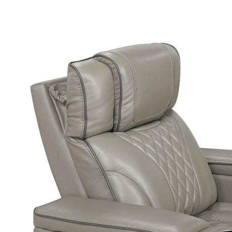Apex Gray Leather Power Reclining Living Room Set by Homelegance at Eve Furniture
