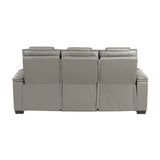 Apex Gray Leather Power Reclining Living Room Set by Homelegance at Eve Furniture