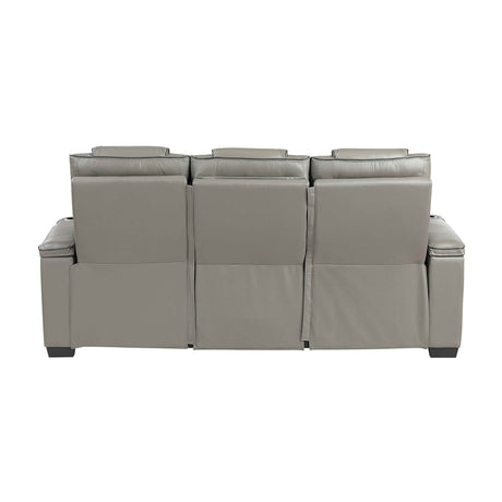 Apex Gray Leather Power Reclining Living Room Set by Homelegance at Eve Furniture