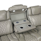 Apex Gray Leather Power Reclining Living Room Set by Homelegance at Eve Furniture