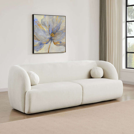 Anna French Ivory Boucle Sofa by Ashcroft Imports at Eve Furniture
