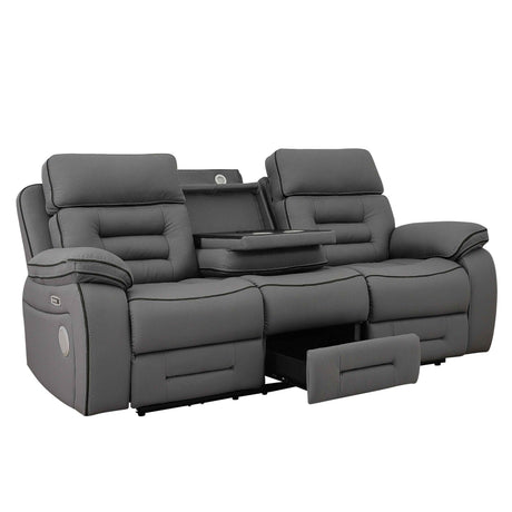 Apollo Gray Power Reclining Sofa by Homelegance at Eve Furniture
