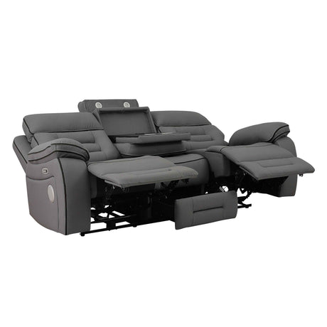 Apollo Gray Power Reclining Sofa by Homelegance at Eve Furniture