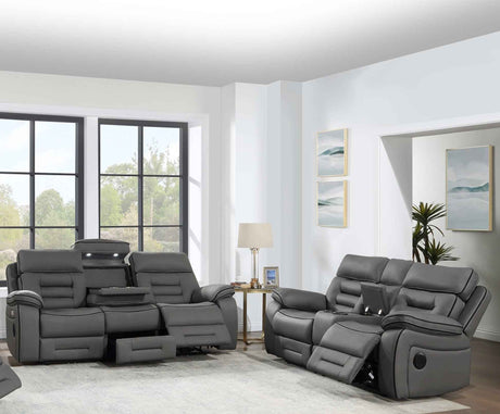 Apollo Gray Power Reclining Sofa & Loveseat by Homelegance at Eve Furniture