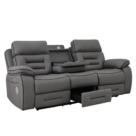 Apollo Gray Power Reclining Sofa & Loveseat by Homelegance at Eve Furniture