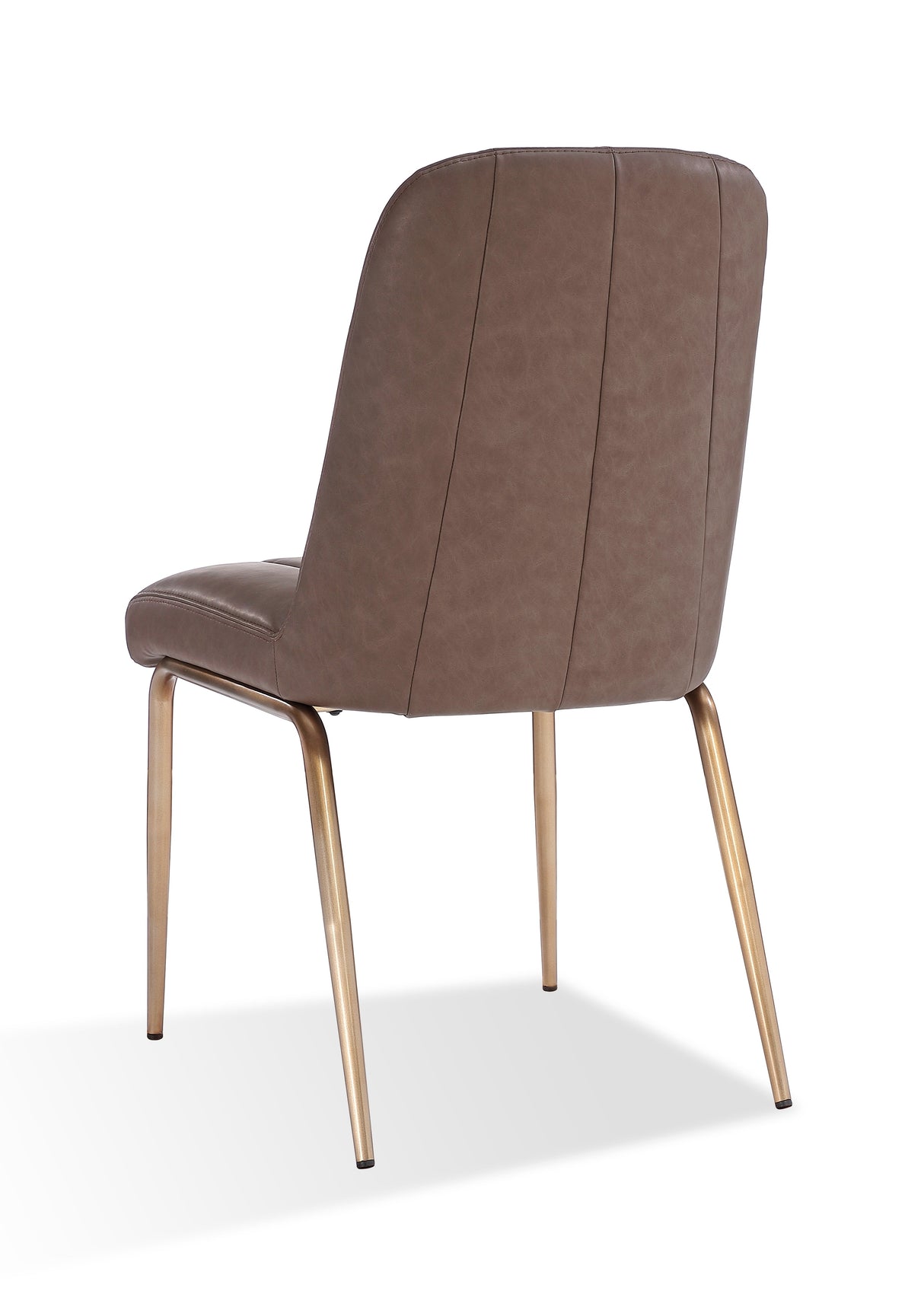 Apollo Upholstered Dining Chair in Cinnamon Synthetic Leather and Brushed Bronze Metal (Set of 2) by Modus Furniture at Eve Furniture