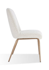 Apollo Upholstered Dining Chair in Ricotta Boucle and Brushed Bronze Metal (Set of 2) by Modus Furniture at Eve Furniture