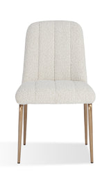 Apollo Upholstered Dining Chair in Ricotta Boucle and Brushed Bronze Metal (Set of 2) by Modus Furniture at Eve Furniture