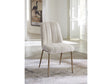 Apollo Upholstered Dining Chair in Ricotta Boucle and Brushed Bronze Metal (Set of 2) by Modus Furniture at Eve Furniture