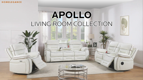 Apollo White Power Reclining Living Room Set by Homelegance at Eve Furniture