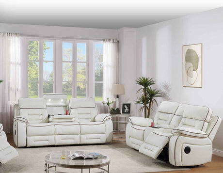 Apollo White Power Reclining Sofa & Loveseat by Homelegance at Eve Furniture
