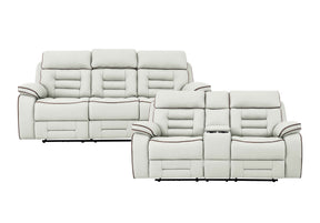 Apollo White Power Reclining Sofa & Loveseat by Homelegance at Eve Furniture