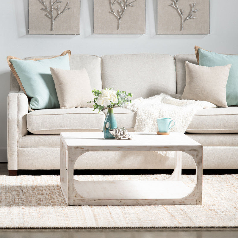 Apollo White/Tan Cocktail Table by Crestview at Eve Furniture