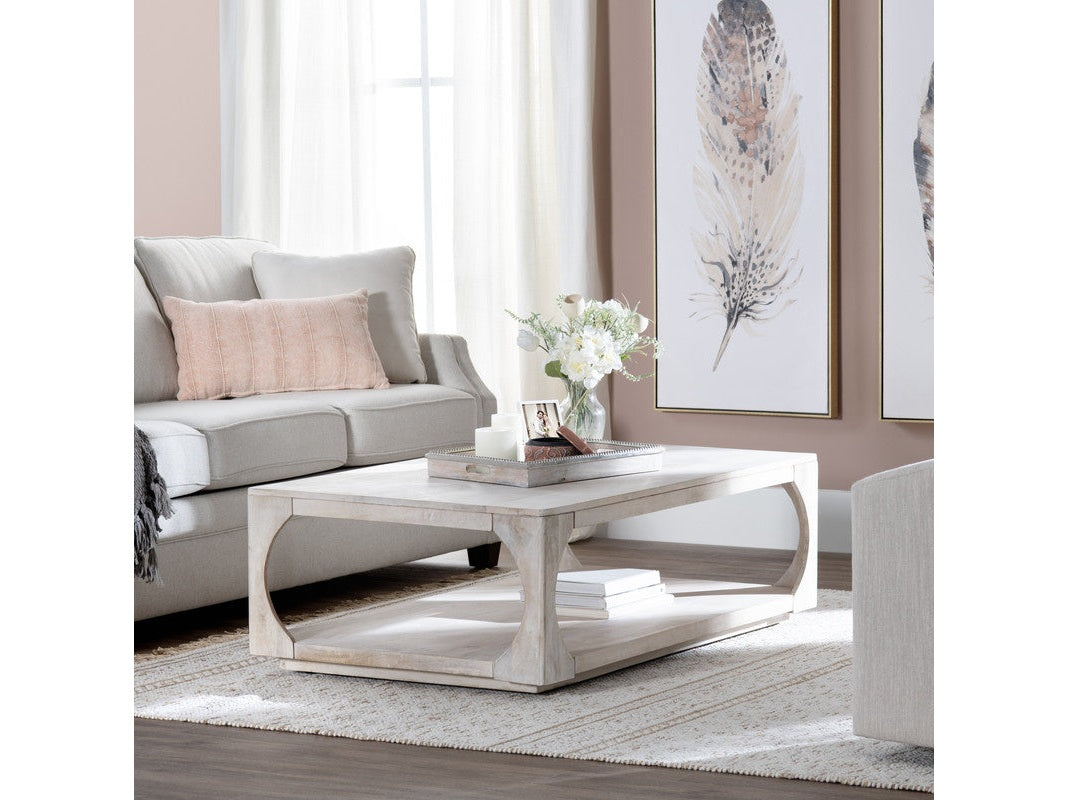 Apollo White/Tan Cocktail Table by Crestview at Eve Furniture