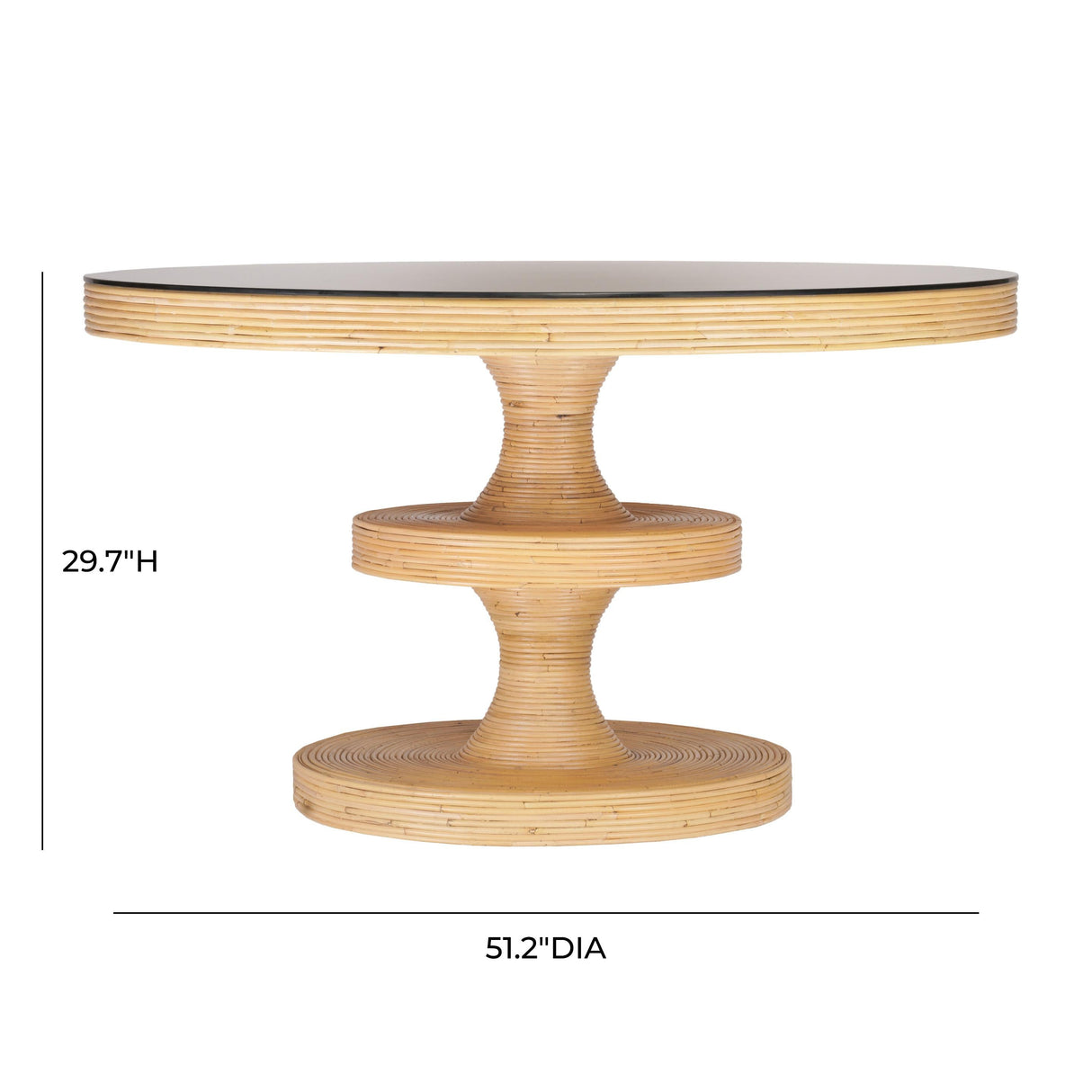Apollonia Natural Rattan 51" Round Dining Table by TOV Furniture at Eve Furniture