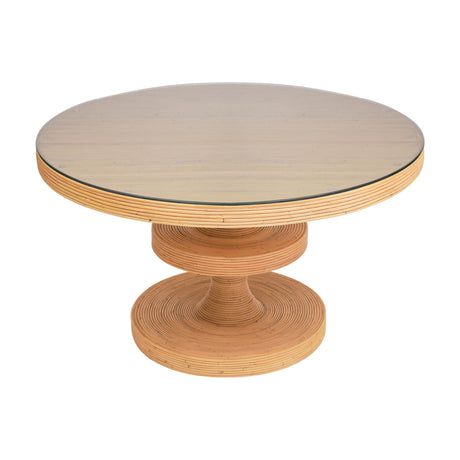 Apollonia Natural Rattan 51" Round Dining Table by TOV Furniture at Eve Furniture