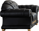 Apolo Black Italian Leather Chair by ESF Furniture at Eve Furniture