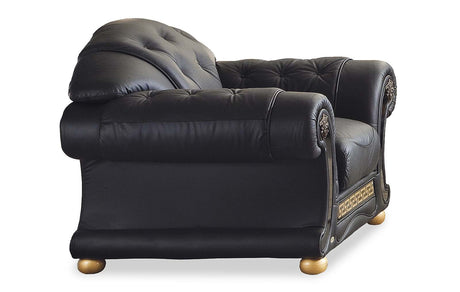Apolo Black Italian Leather Loveseat by ESF Furniture at Eve Furniture