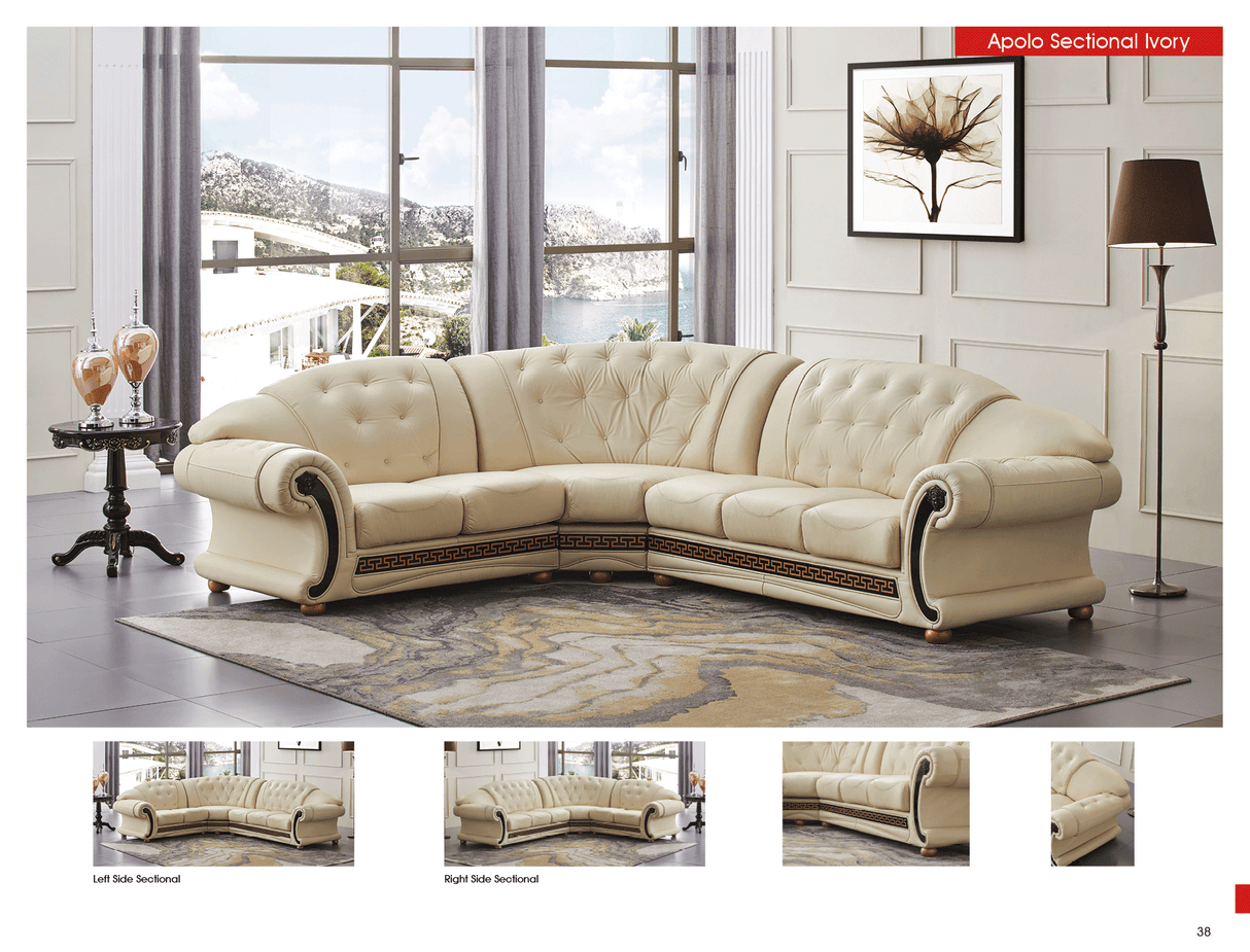 Apolo Sectional Ivory by ESF Furniture at Eve Furniture