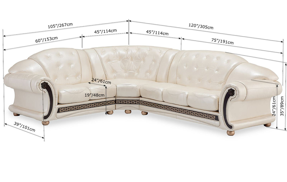 Apolo Sectional Right Brown by ESF Furniture at Eve Furniture