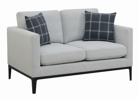 Apperson Gray Upholstered Track Arm Living Room Set Set by Coaster at Eve Furniture